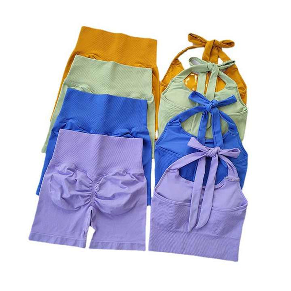 Sexy Halter Strap Gym Outfit Set