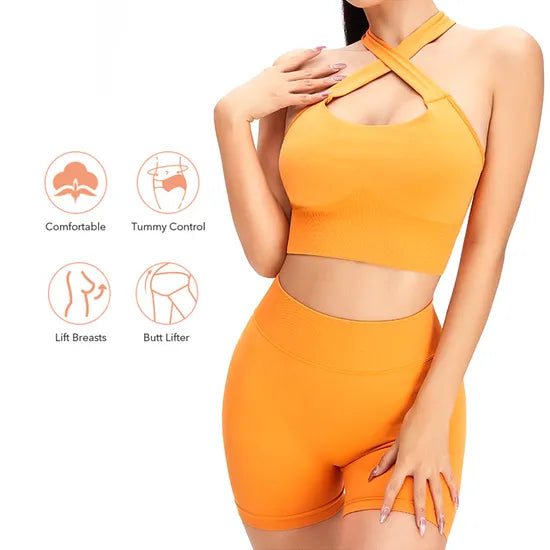 Sexy Halter Strap Gym Outfit Set