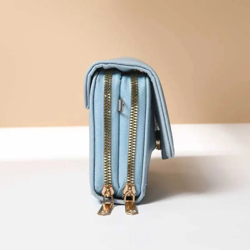 2-IN-1 Double Zipper Long Wallet Bag with Coin Purse