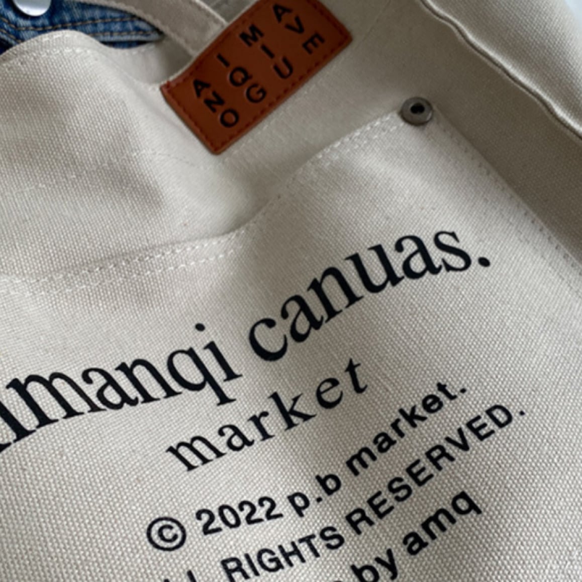 Letter Print Canvas Tote Bag