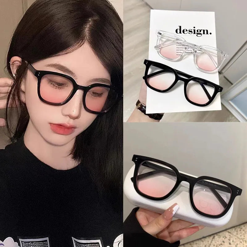 New Blush Gradient Glasses for Women's Plain Fashion