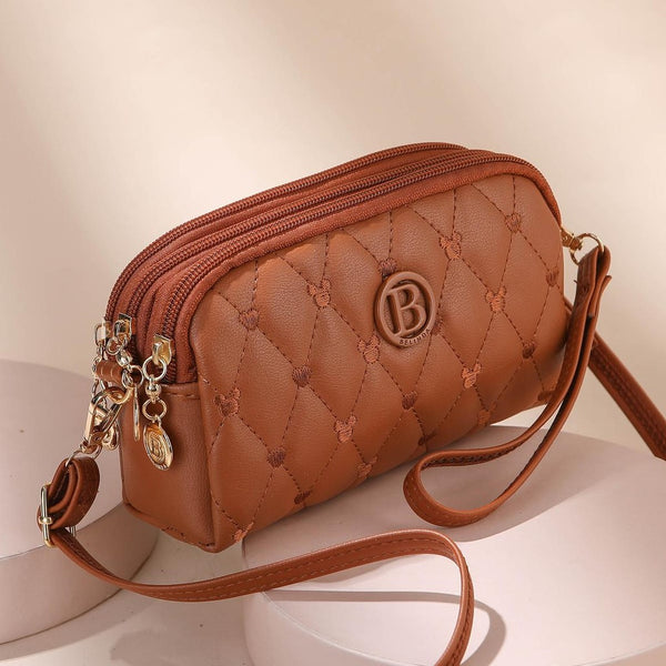 Three-layer Zipper Fashion Sling Bag