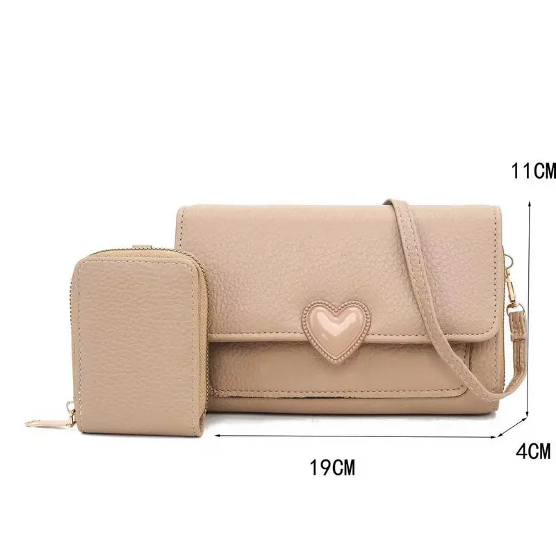 2-IN-1 Double Zipper Long Wallet Bag with Coin Purse