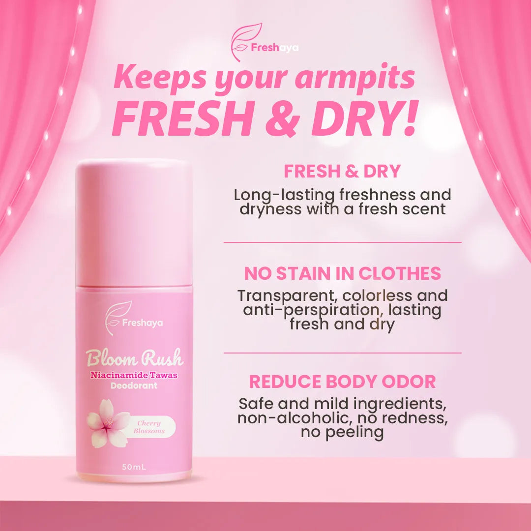 Freshaya Bloom Rush Niacinamide Tawas Deodorant