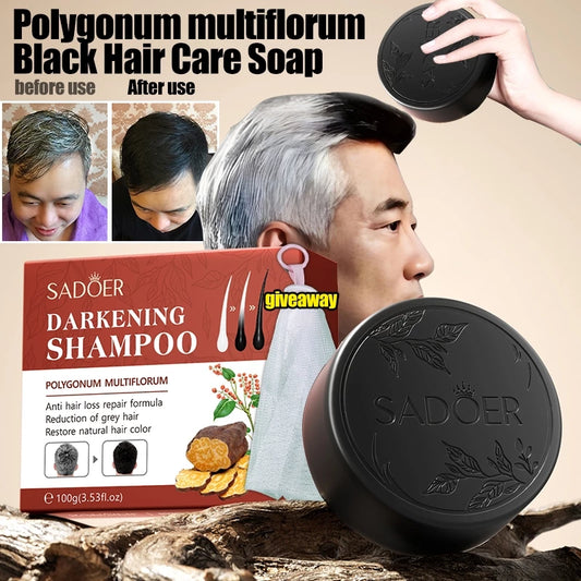SADOER Polygonum Black Hair Soap Shampoo 100g
