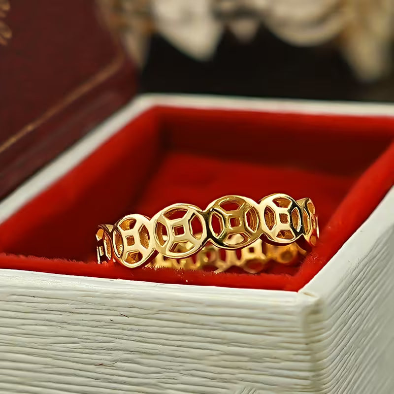 Lucky Charm Money Catcher Gold Ring