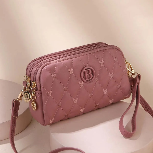Three-layer Zipper Fashion Sling Bag