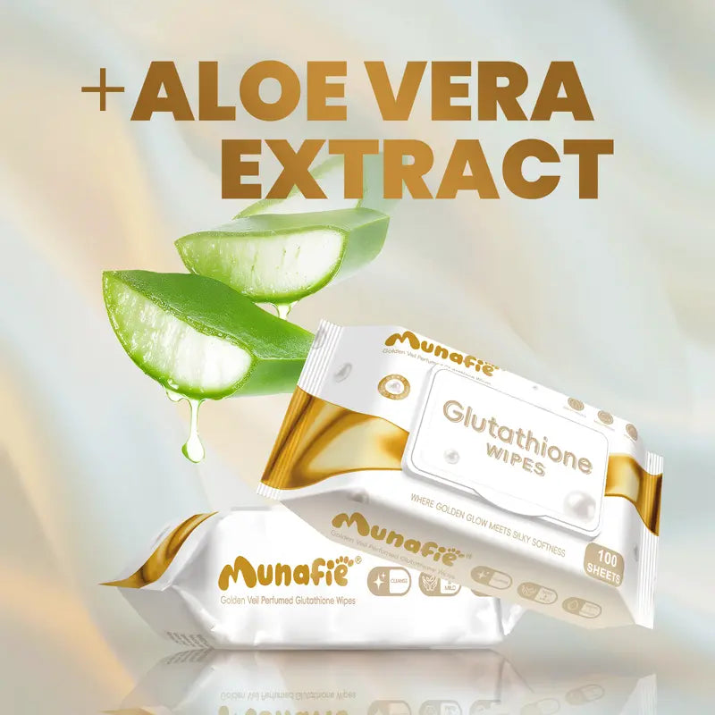 MUNFIE Refreshing Fragrance Wet Wipes with Glutathione & Aloe Vera