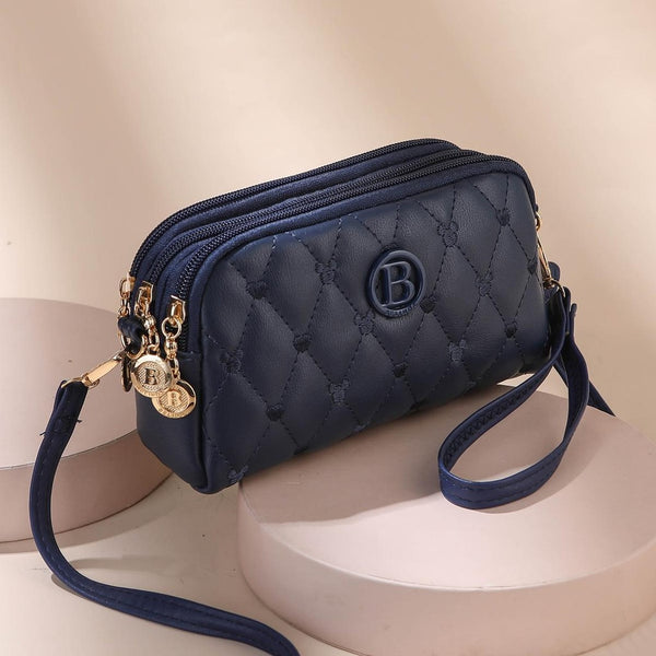 Three-layer Zipper Fashion Sling Bag