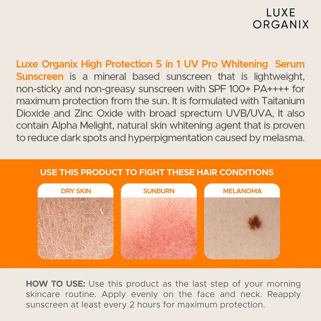 Luxe Organix Serum Sunscreen SPF 100 PA+++ 40g