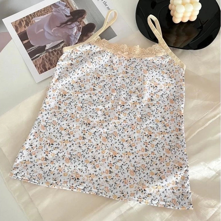 Floral Lace Trim Camisole