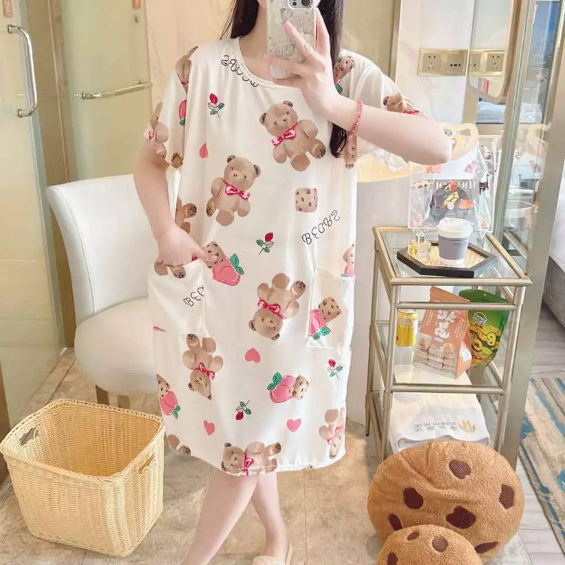 Plus Size Korean Daster with Double Pocket