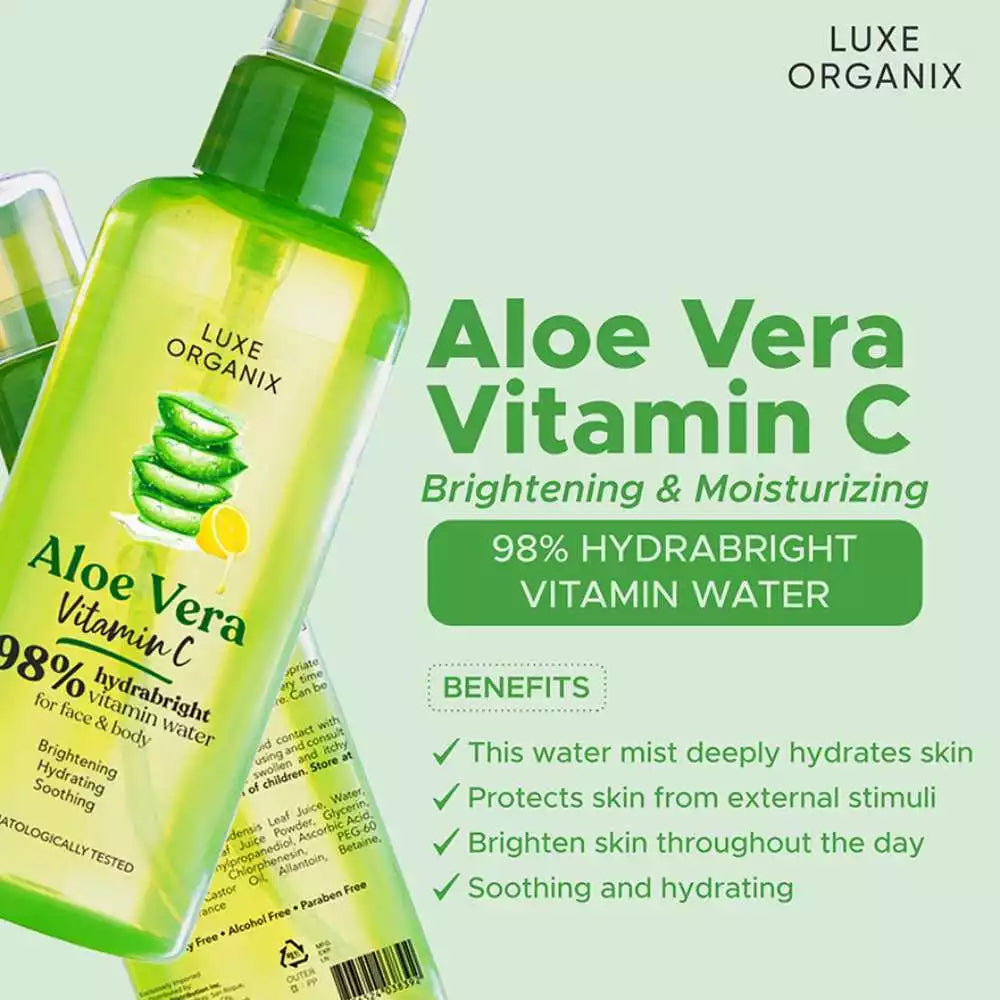 Luxe Organix 98% Aloe Vera Vitamin C Hydrabright Water 150ml