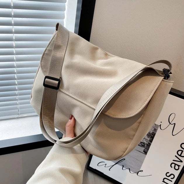 Unisex Japanese Style Minimalist Canvas Messenger Bag