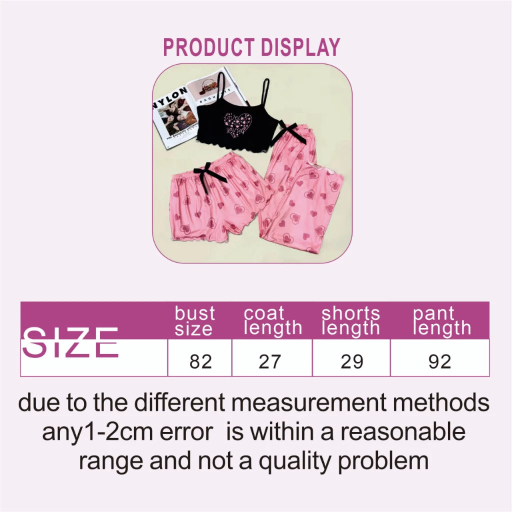 3in1 Cropped Spaghetti Sleepwear
