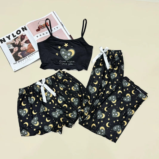 3in1 Cropped Spaghetti Sleepwear