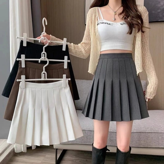 Korean Style High-Waisted Pleated Skirt