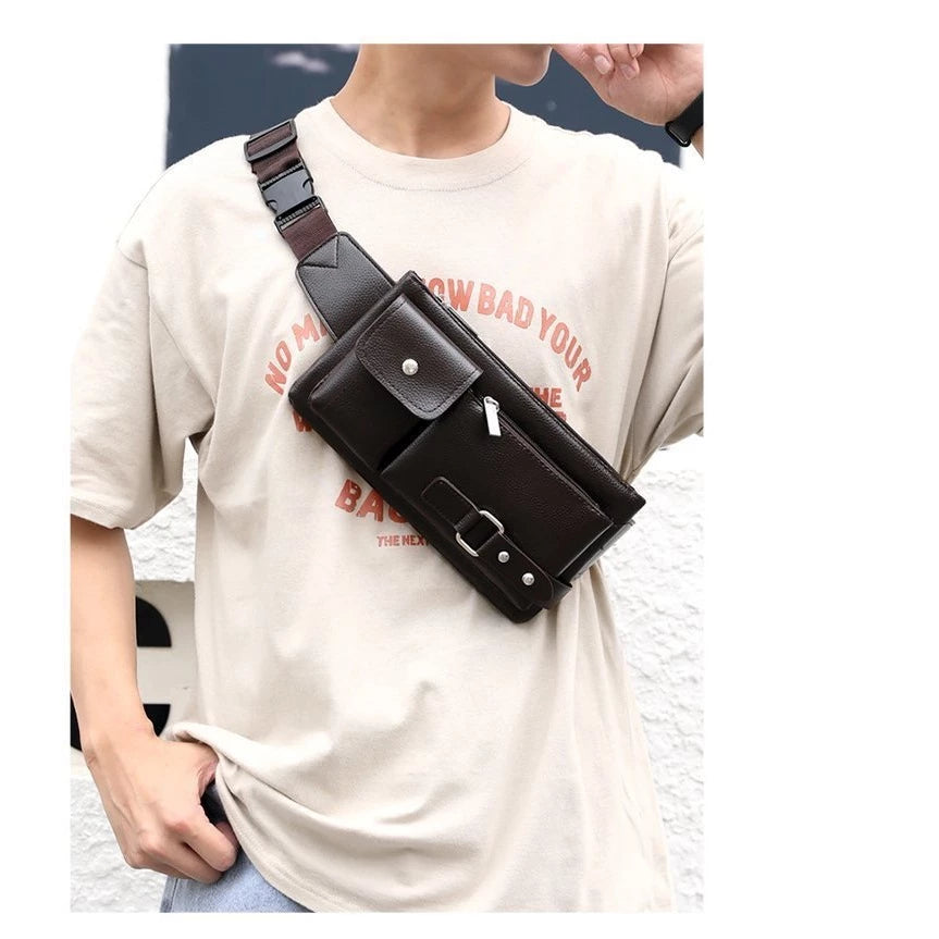 Men's Leather Waist/Chest Bag