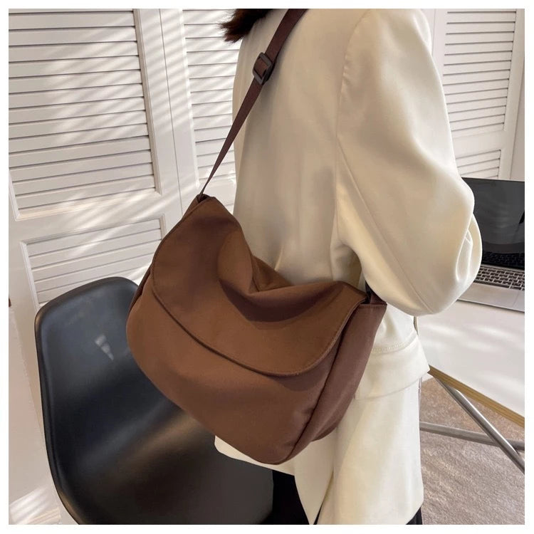 Unisex Japanese Style Minimalist Canvas Messenger Bag