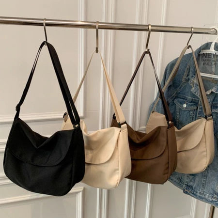 Unisex Japanese Style Minimalist Canvas Messenger Bag