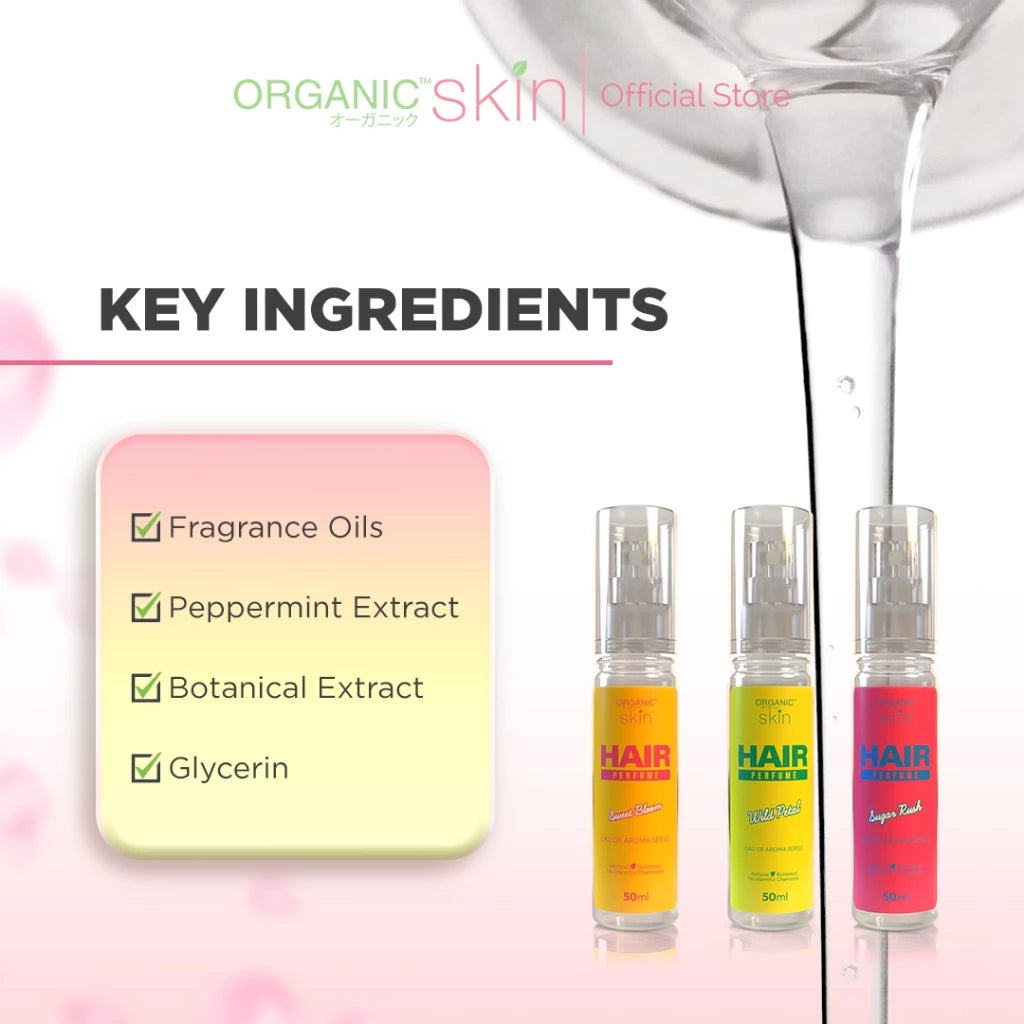 Organic Skin 50ml Hair Perfume Mist Haircare Scent Spray