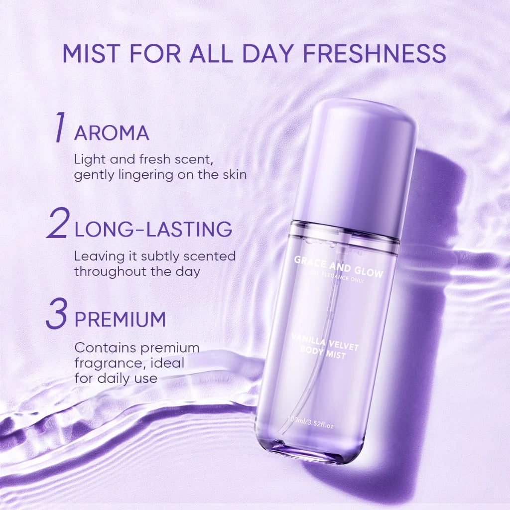 GRACE AND GLOW Vanilla Velvet Body Mist