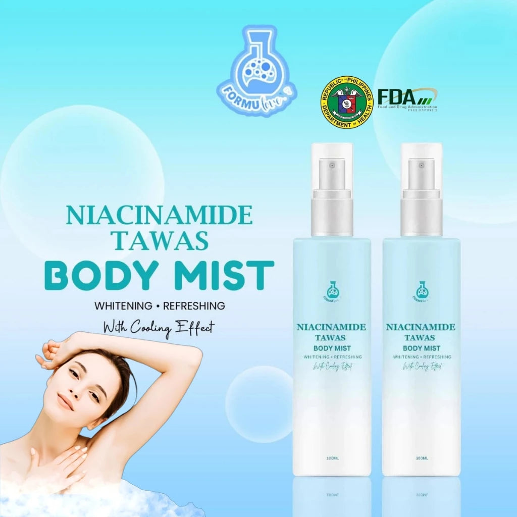Niacinamide Tawas Body Deo Mist Whitening and Refreshing with Cooling Effect