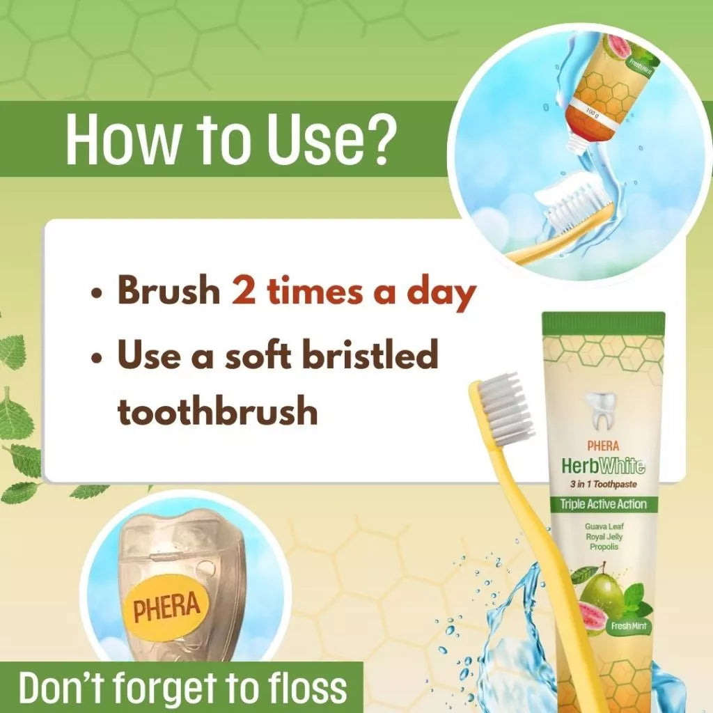 PHERA HERBWHITE 3 IN 1 TOOTHPASTE