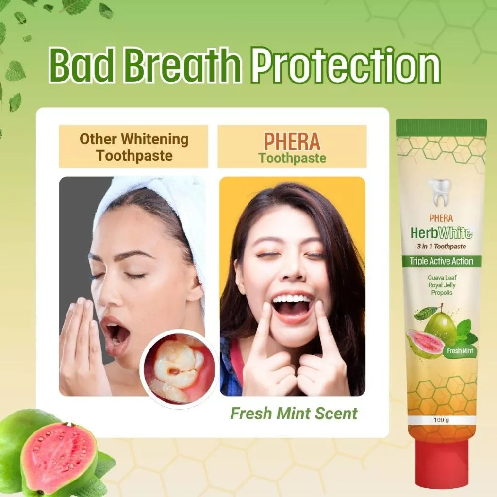 PHERA HERBWHITE 3 IN 1 TOOTHPASTE