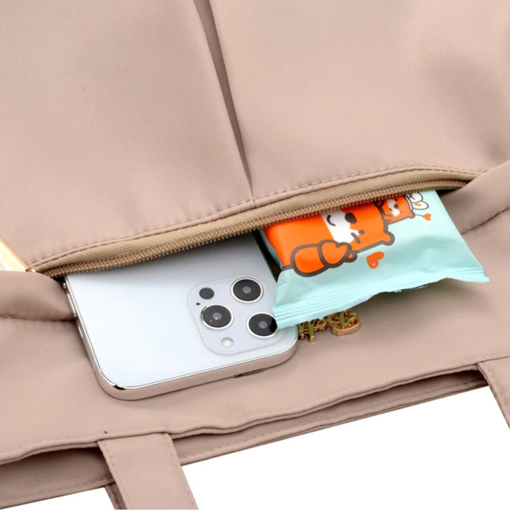 Spacious Oxford Tote Bag with Multiple Pockets