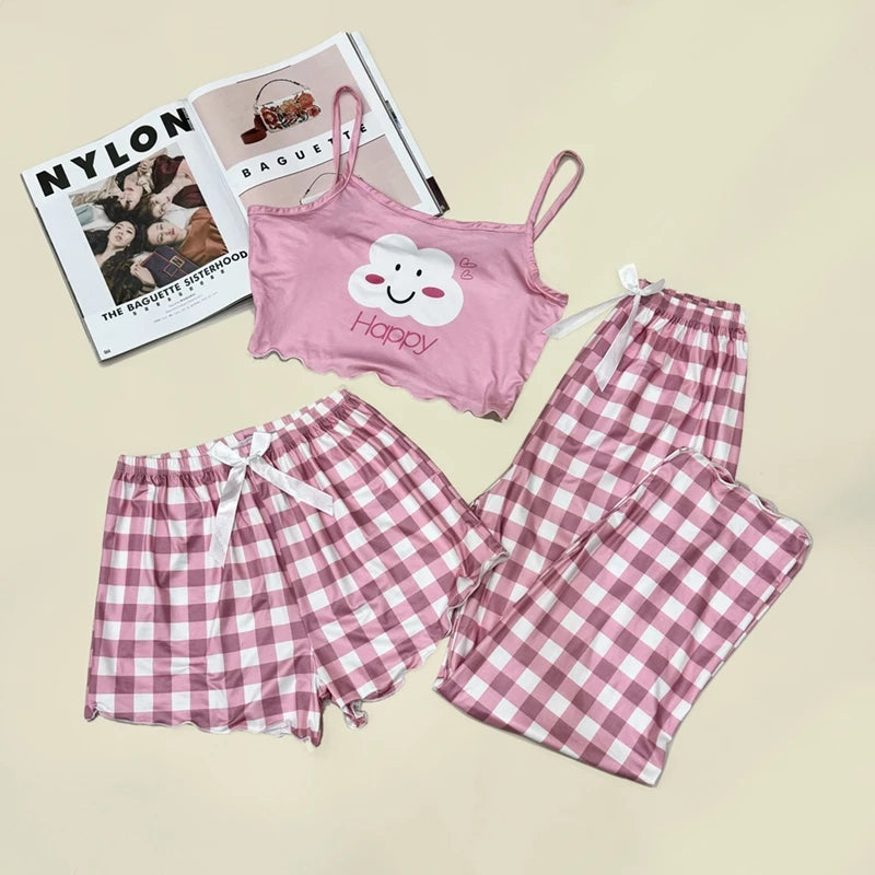 3in1 Cropped Spaghetti Sleepwear