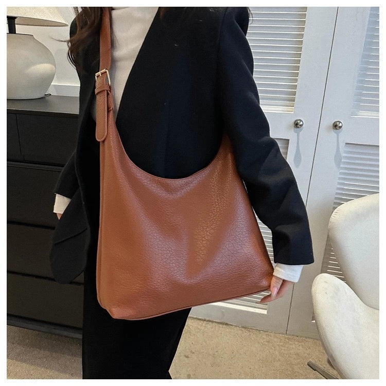 Soft Leather Large Capacity Shoulder Sling Bag