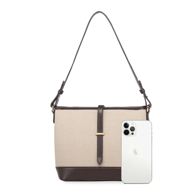 Sweet Stitching Color Underarm Bucket Bag