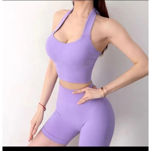 Sexy Halter Strap Gym Outfit Set