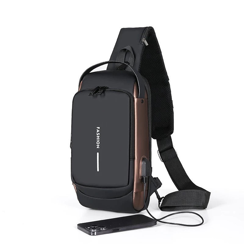 Anti-theft Waterproof Chest Bag with USB Charging Port