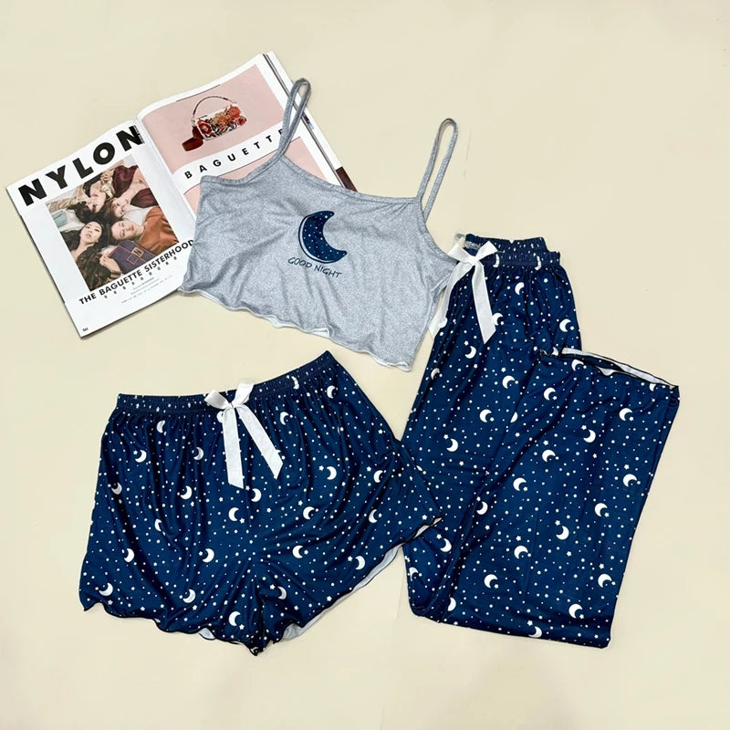 3in1 Cropped Spaghetti Sleepwear