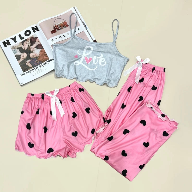 3in1 Cropped Spaghetti Sleepwear
