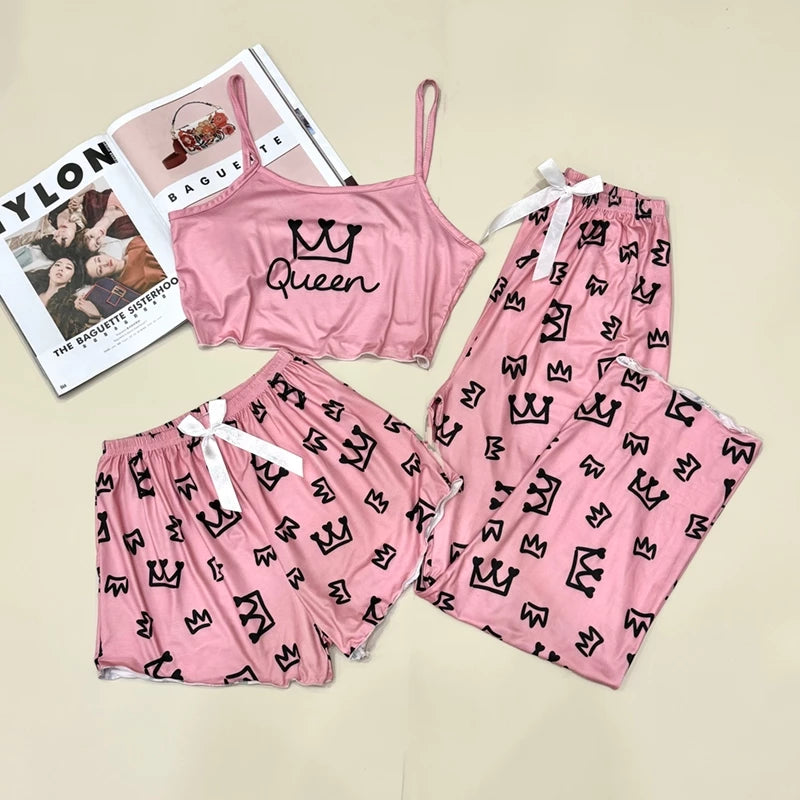 3in1 Cropped Spaghetti Sleepwear