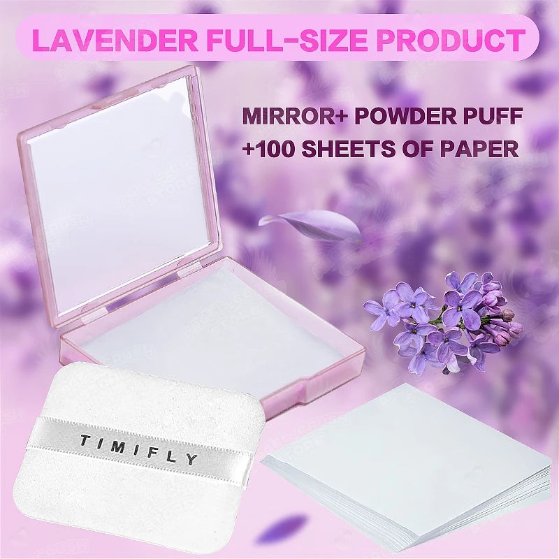 100 Sheets Face Oil Blotting Paper with Mirror and Puff