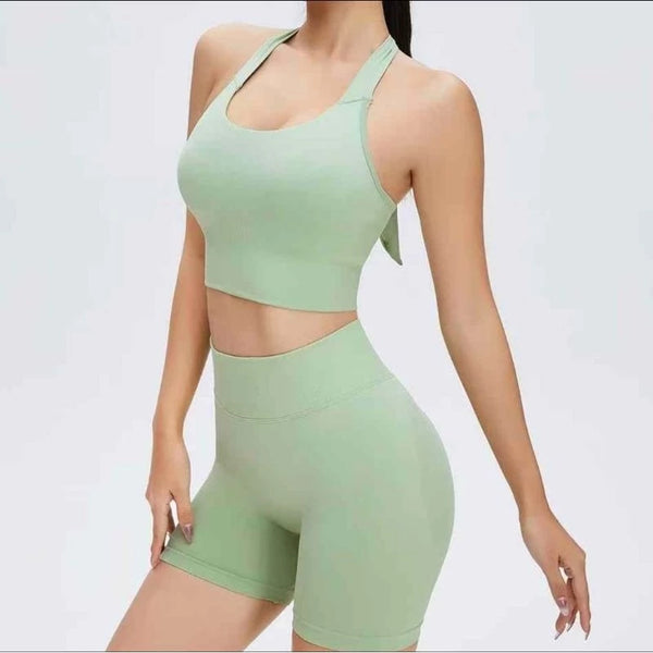 Sexy Halter Strap Gym Outfit Set