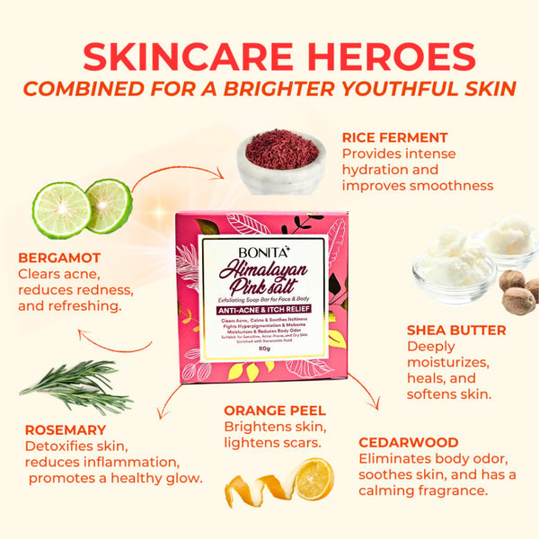 BONITA Himalayan Salt & Sunflower  Niacinamide Soap Bar 80g