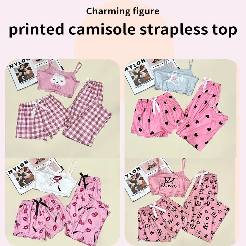 3in1 Cropped Spaghetti Sleepwear