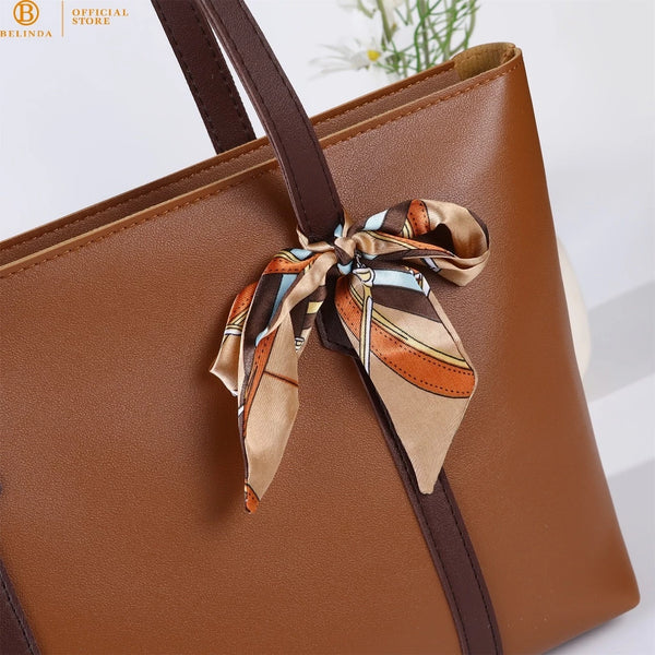 Large Capacity Tote Bag with Silk Ribbon