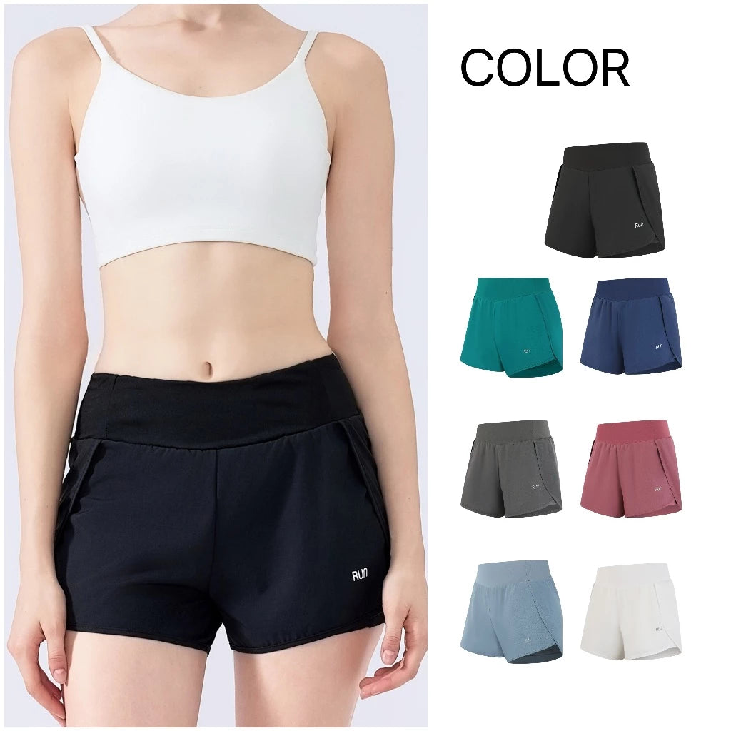 High Waisted Sports Shorts with Pocket