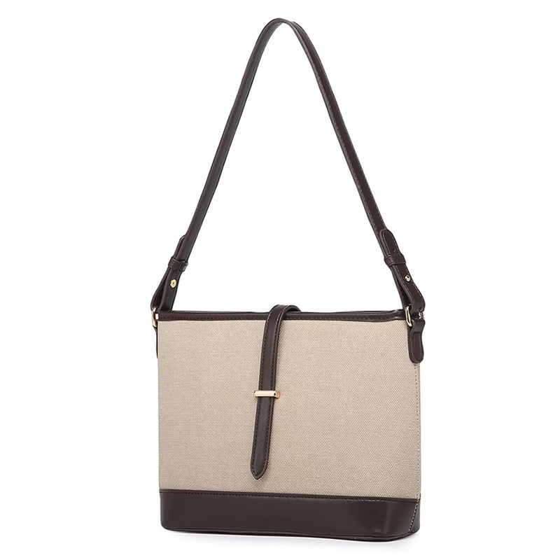 Sweet Stitching Color Underarm Bucket Bag