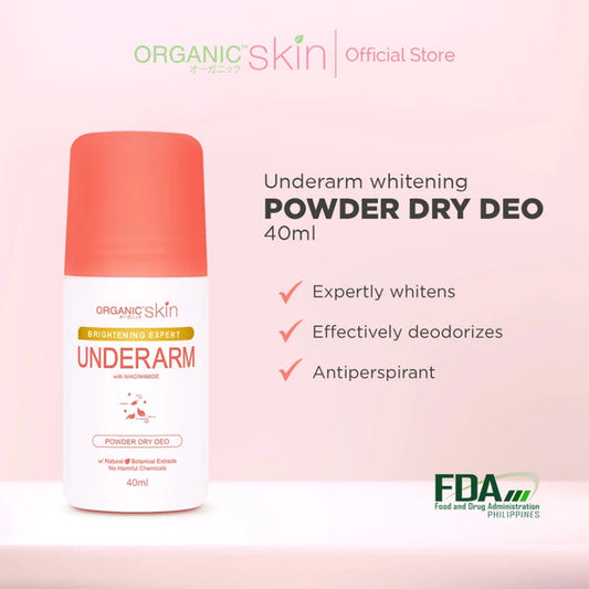 Organic Skin Japan Intensive Whitening Underarm Powder Dry Deodorant Under Arm Deo Roll on (40ml)
