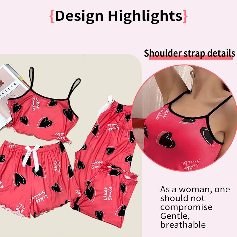 3in1 Cropped Spaghetti Sleepwear