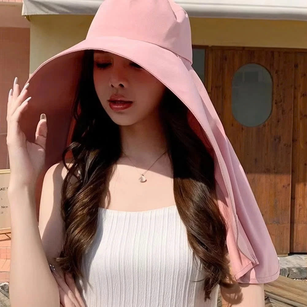 Wide Brim Shawl Hat Sun Protection
