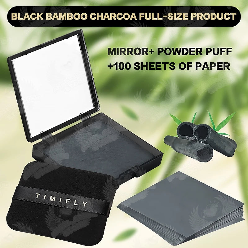 100 Sheets Face Oil Blotting Paper with Mirror and Puff