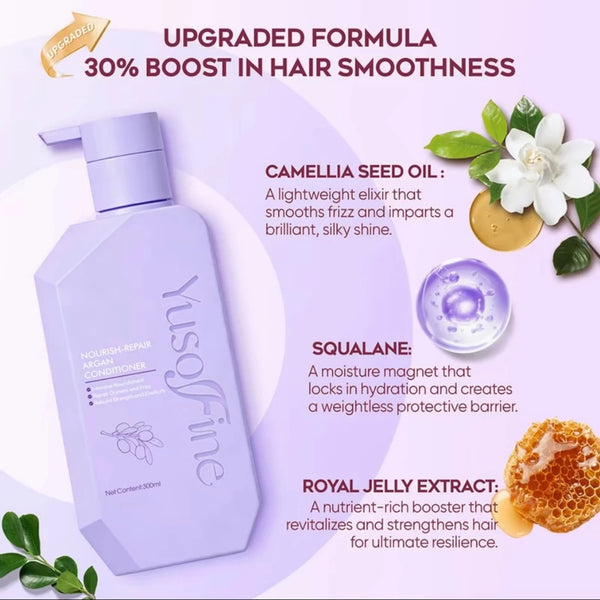 YUSOFINE Nourish-Repair Argan Shampoo + Conditioner + Hair Treatment